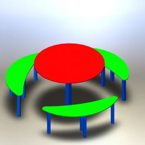 Столик для детской площадки, шестиместный.