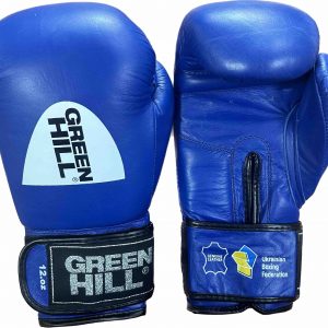 Перчатки боксерские с печать ФБУ Green hill "Knock", 12-oz (унций), синие