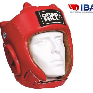 Боксерский шлем Green hill "Five star" лицензированный IBA, красный