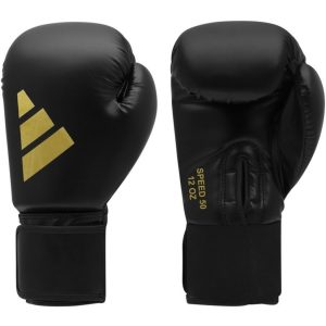 10 унцій, чорний/золотий, Speed 50, боксерські рукавички adidas